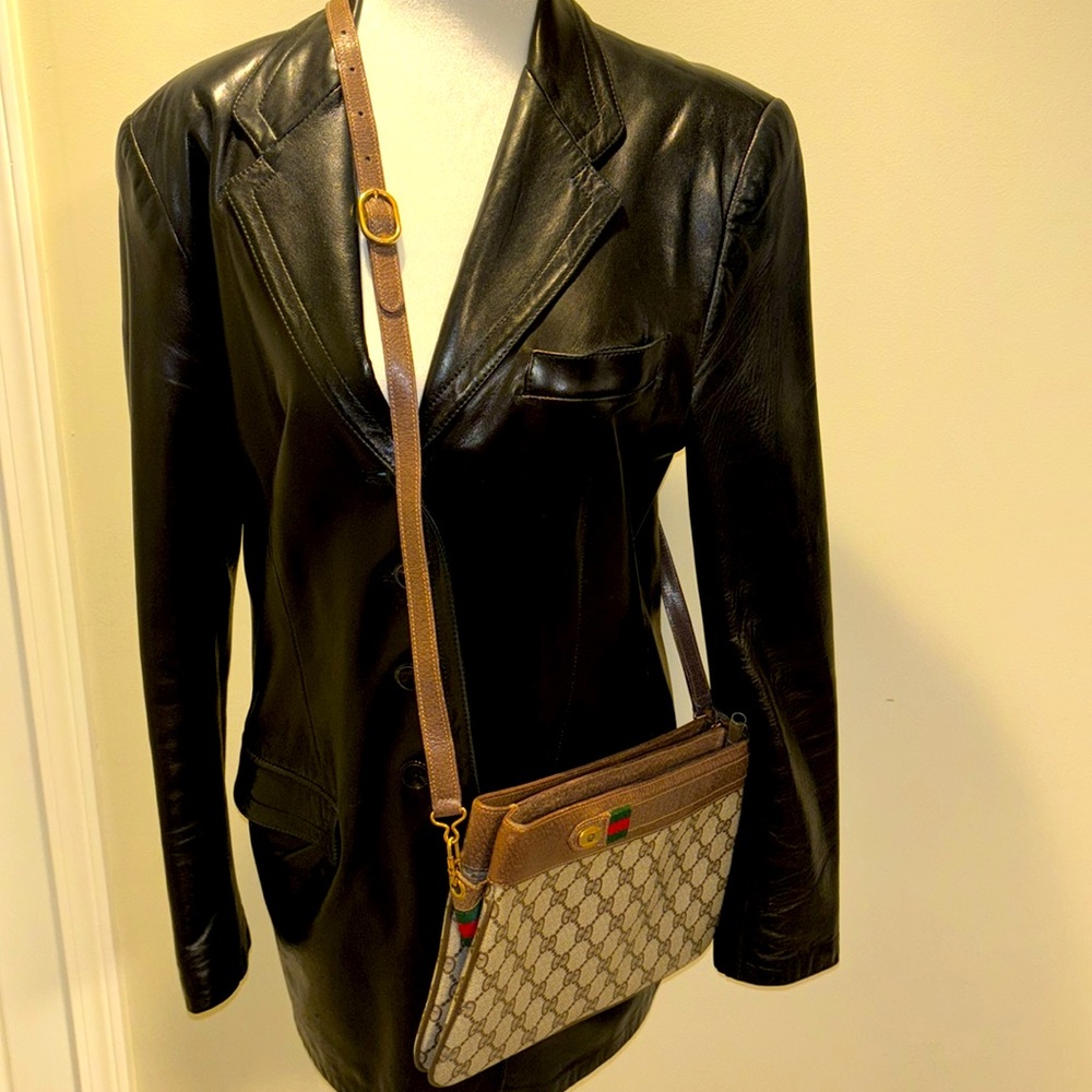 Vintage Gucci Shoulder/Crossbody PVC Leather Bag
